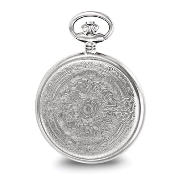 Charles Hubert Chrome-Finish White Dial with Three Hands Pocket Watch - Picture 9 of 11